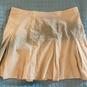 Khaki Cordaroy Pleat Skirt
